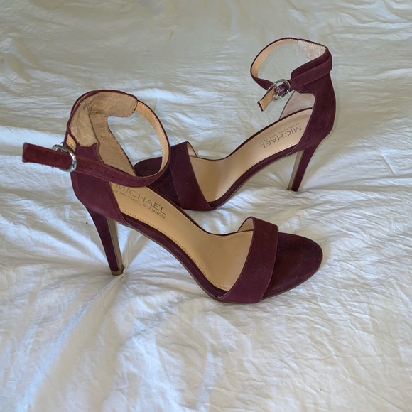 maroon strappy heels